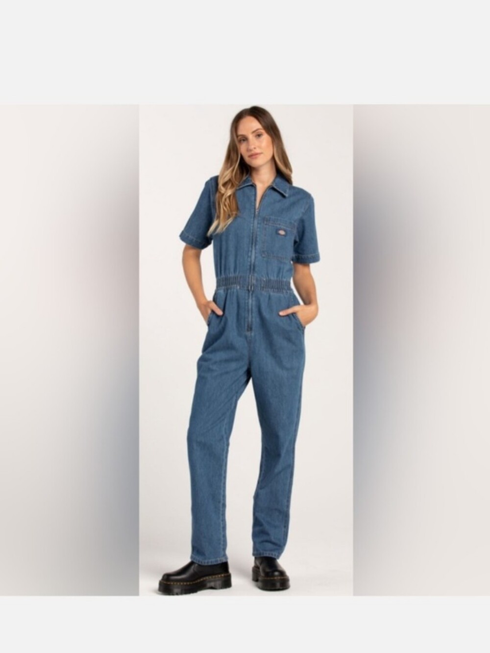 Tilly’s X Dickies Women’s Houston Regular Fit Denim Coveralls.